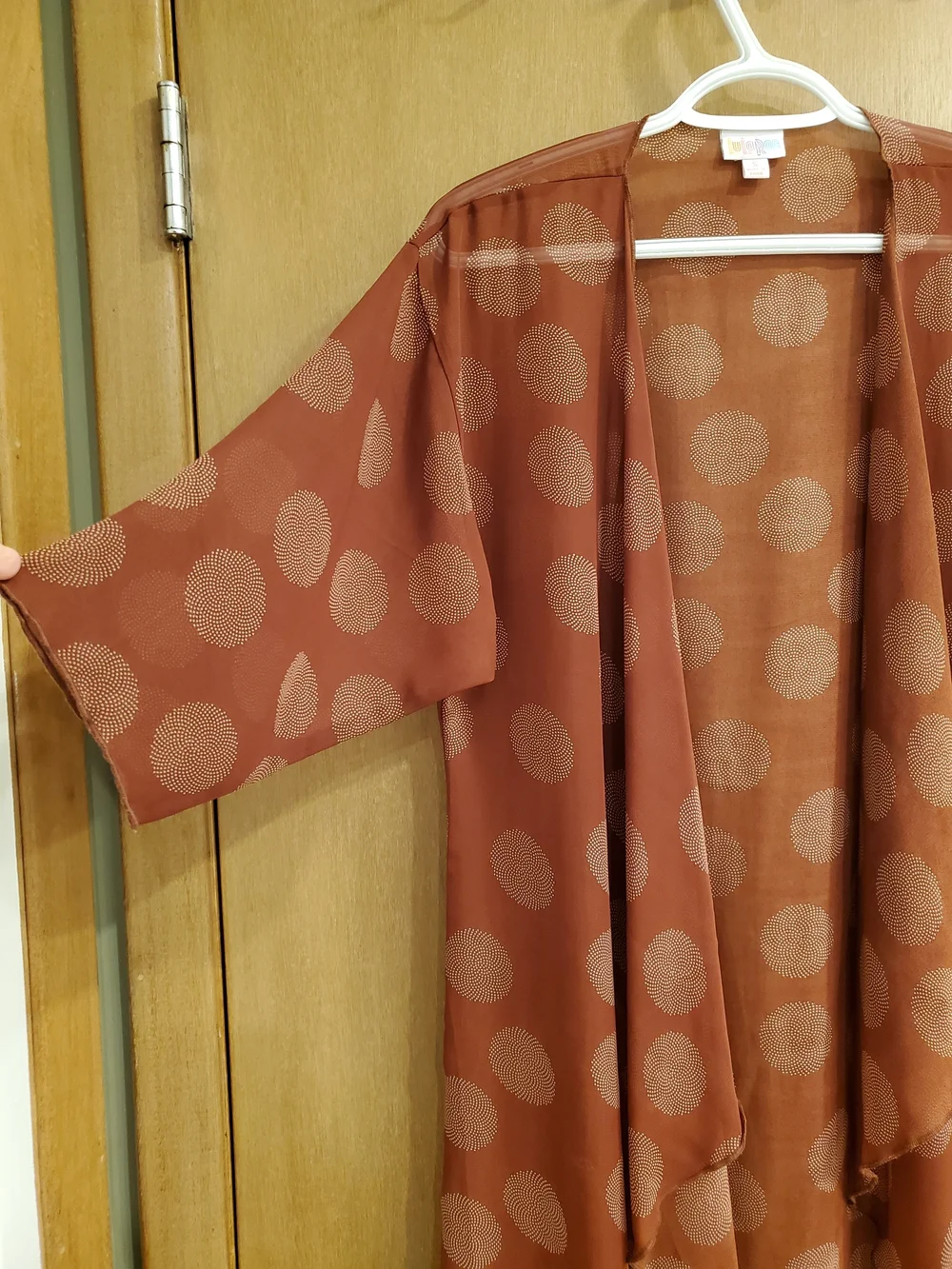 LuLaRoe Rust Polka Dot Lightweight Kimono